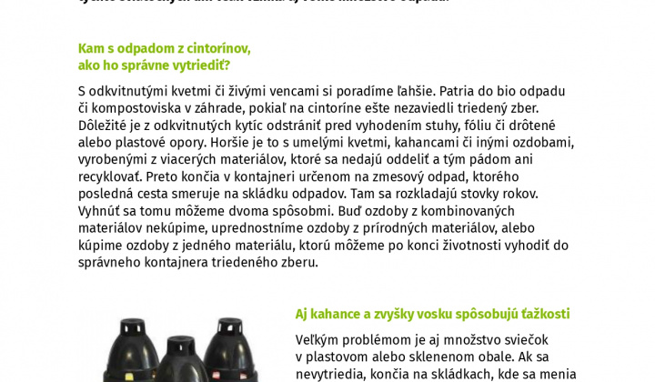 Aktuality / Kam s odpadom z cintorínov, ako ho správne vytriediť? - foto