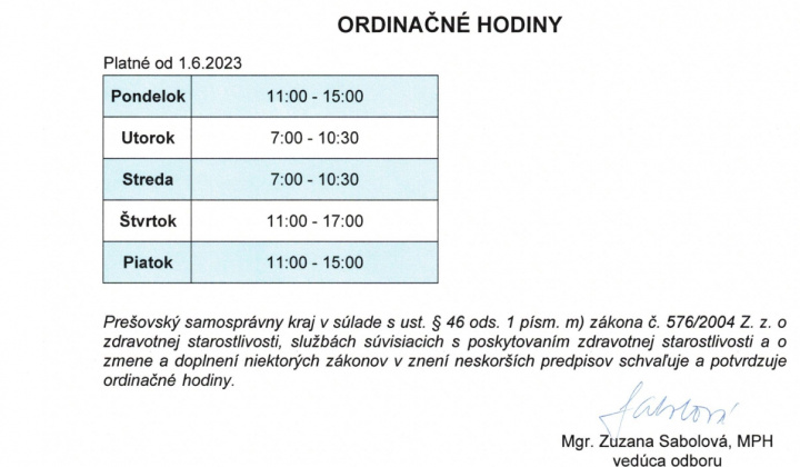 Aktuality / Ordinačné hodiny ambulancia Nižné Repaše - foto