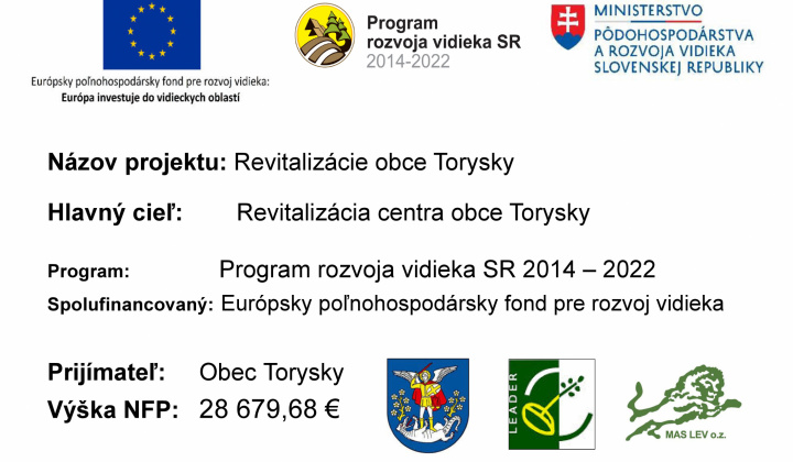 Aktuality / Realizácia projektu Revitalizácia obce Torysky - foto