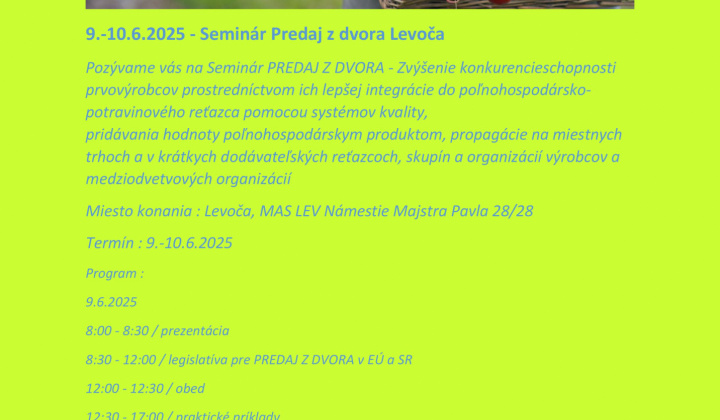 Aktuality / Seminár predaj z dvora - foto