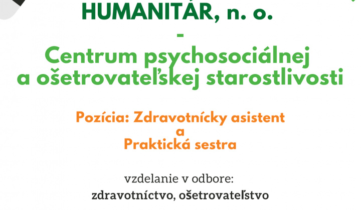 Aktuality / Ponuka pracovného miesta Zdravotnícky asistent a Praktická sestra - foto