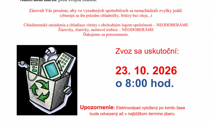 Aktuality / Zber elektroodpadu 23.10.2026 - foto