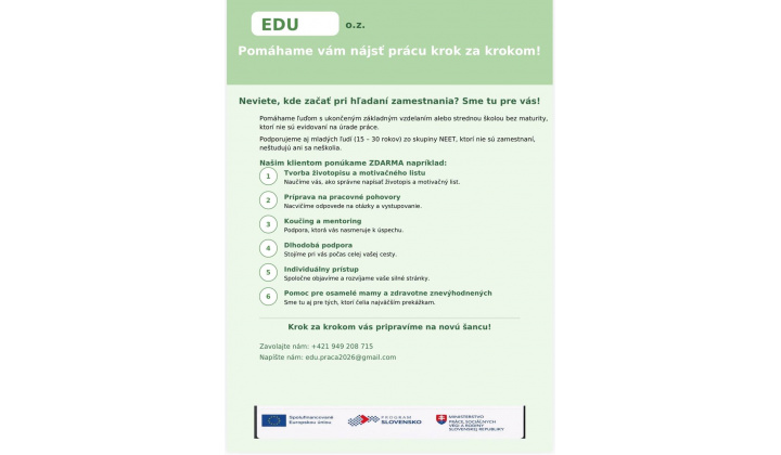 Fotka pre článok EDU o.z., Pomáhame Vám nájsť prácu