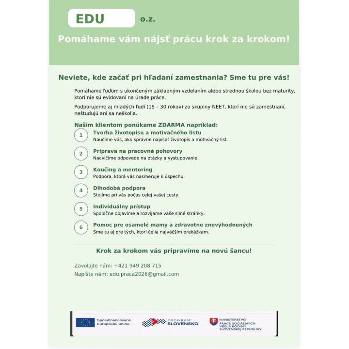 Menšia fotka pre článok EDU o.z., Pomáhame Vám nájsť prácu