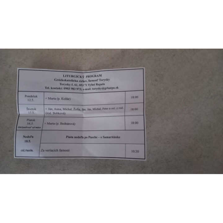 Menšia fotka pre článok Liturgický program od 12.5. do 18.5.