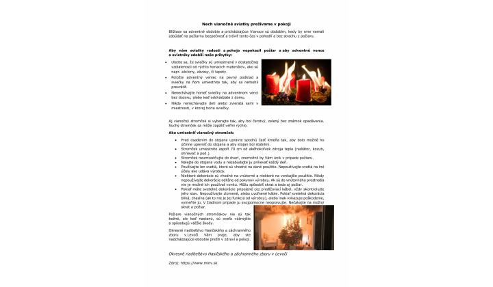 Fotka pre článok Nech vianočné sviatky prežívame v pokoji