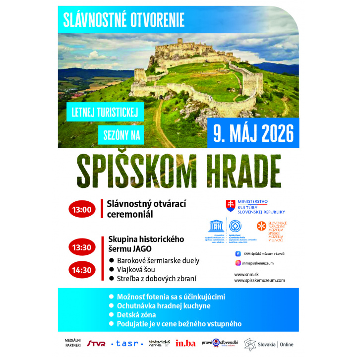Menšia fotka pre článok Otvorenie letnej turistickej sezóny na Spišskom hrade, 9.5.2026