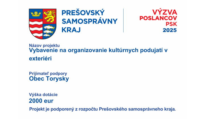 Fotka pre článok Podpora projektu Vybavenie na organizovanie kultúrnych podujatí v exteriéri z rozpočtu PSK