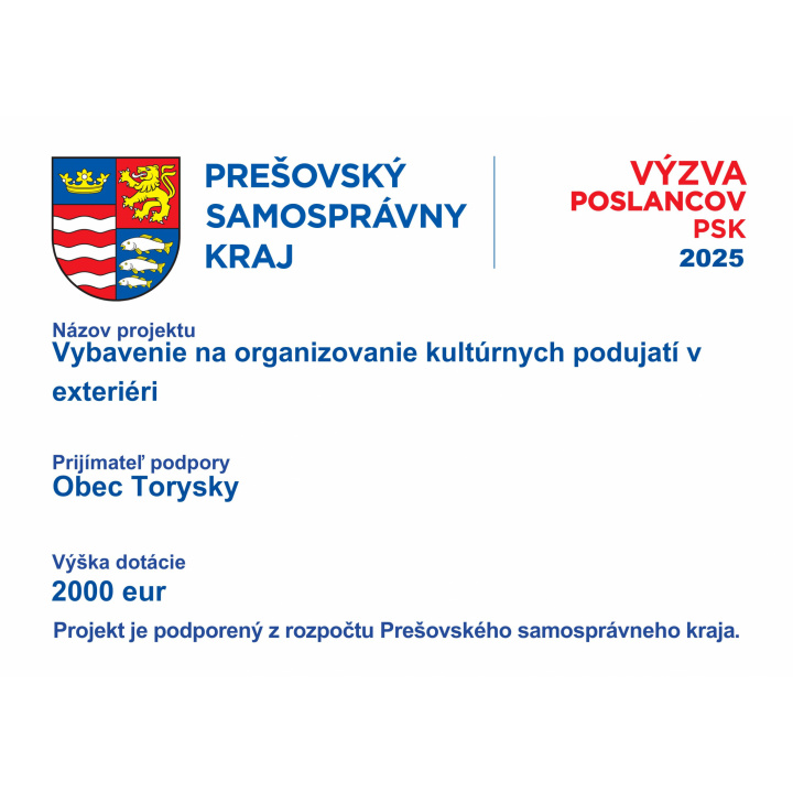 Menšia fotka pre článok Podpora projektu Vybavenie na organizovanie kultúrnych podujatí v exteriéri z rozpočtu PSK