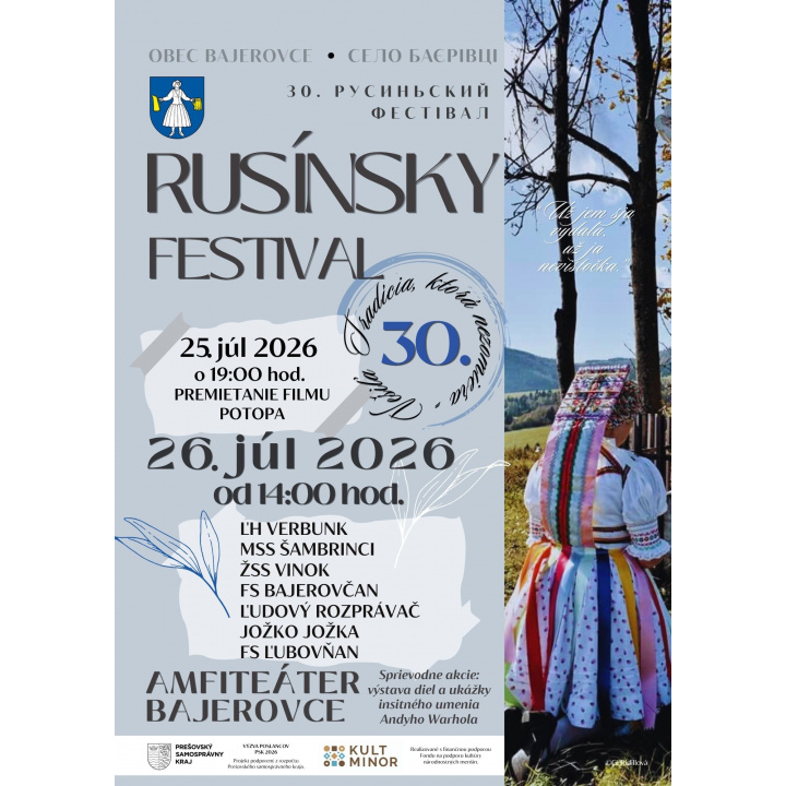 Menšia fotka pre článok Rusínsky festival v Bajerovciach 26.07.2026