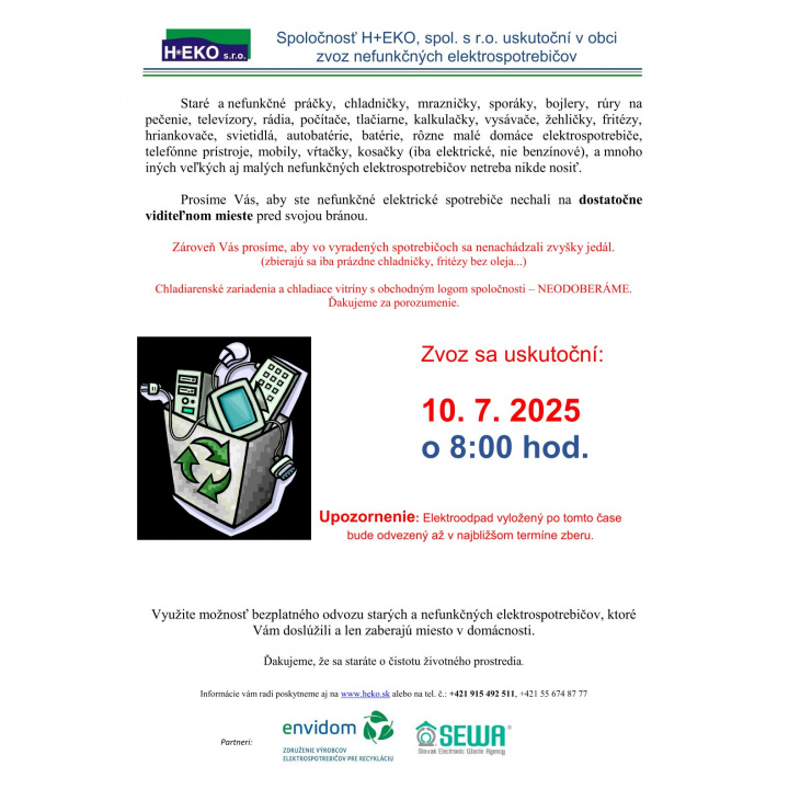 Menšia fotka pre článok Zber elektroodpadu 10.07.2025