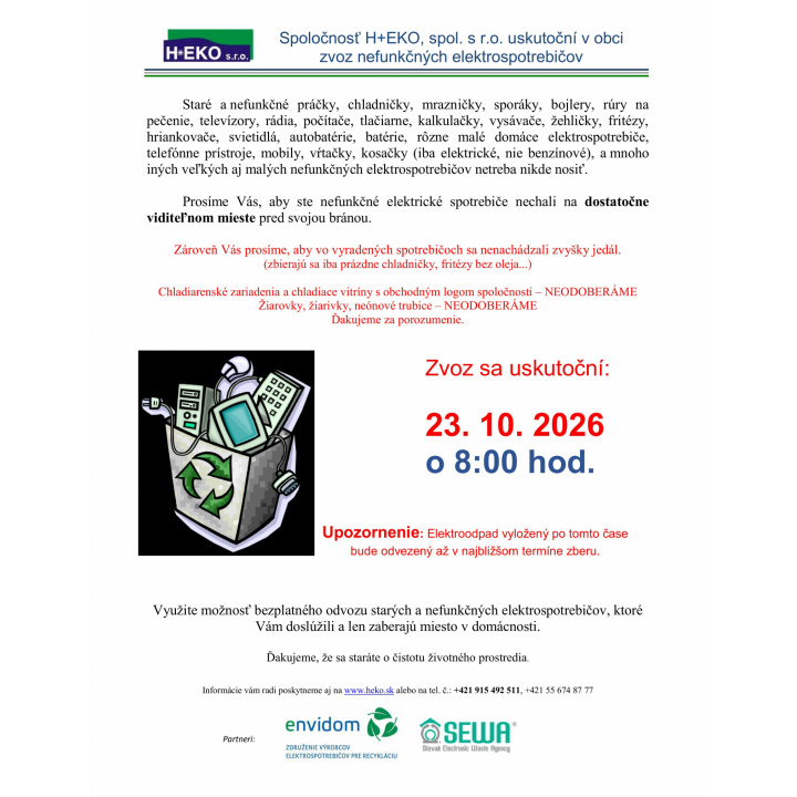 Menšia fotka pre článok Zber elektroodpadu 23.10.2026