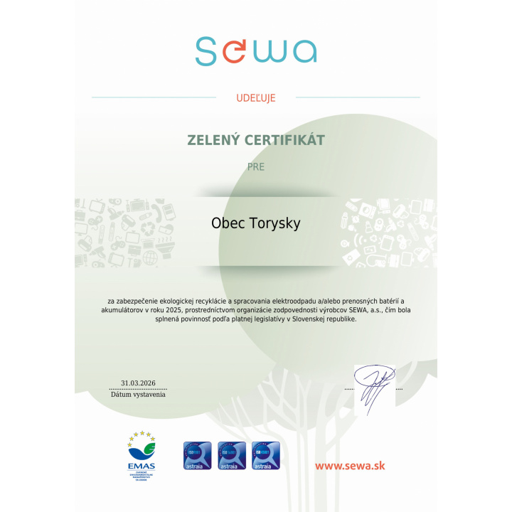 Menšia fotka pre článok Zelený certifikát za elektro odpad