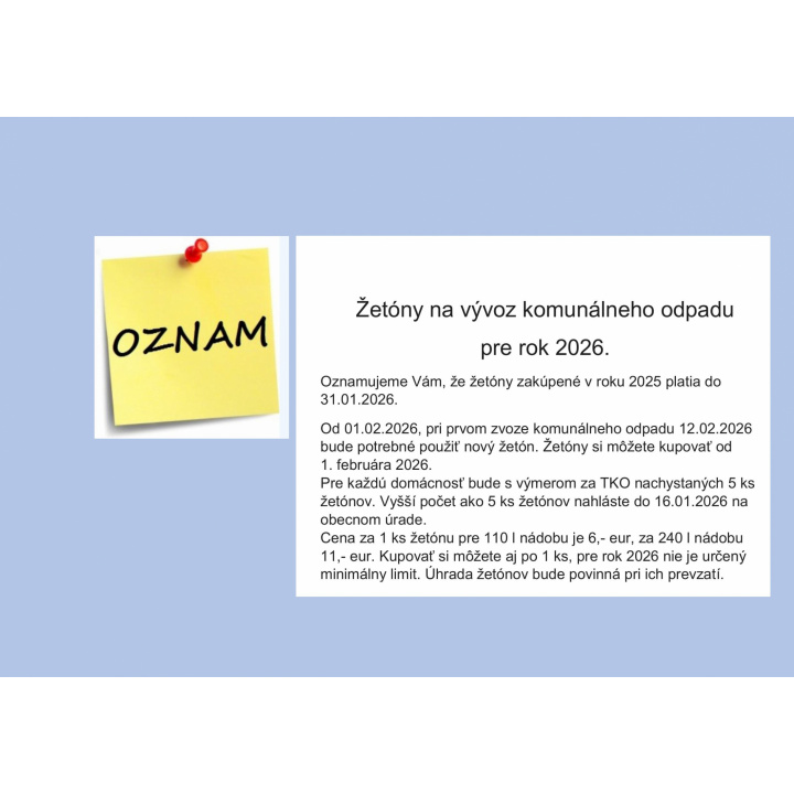 Menšia fotka pre článok žetóny na vývoz TKO na rok 2026